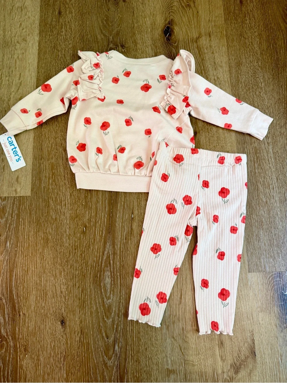 Carter's Pink Floral Ruffle Toddler Set